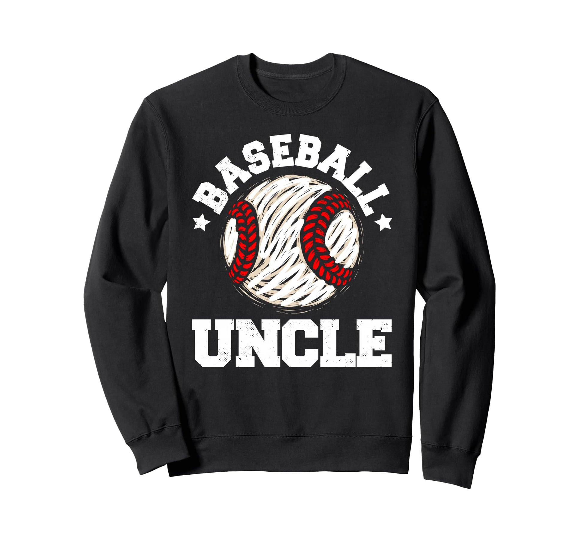 Baseball Uncle Distressed Funny Uncle Sweatshirt - Novelty Apparel Unisex - T-Shirt, Sweatshirt, Hoodie