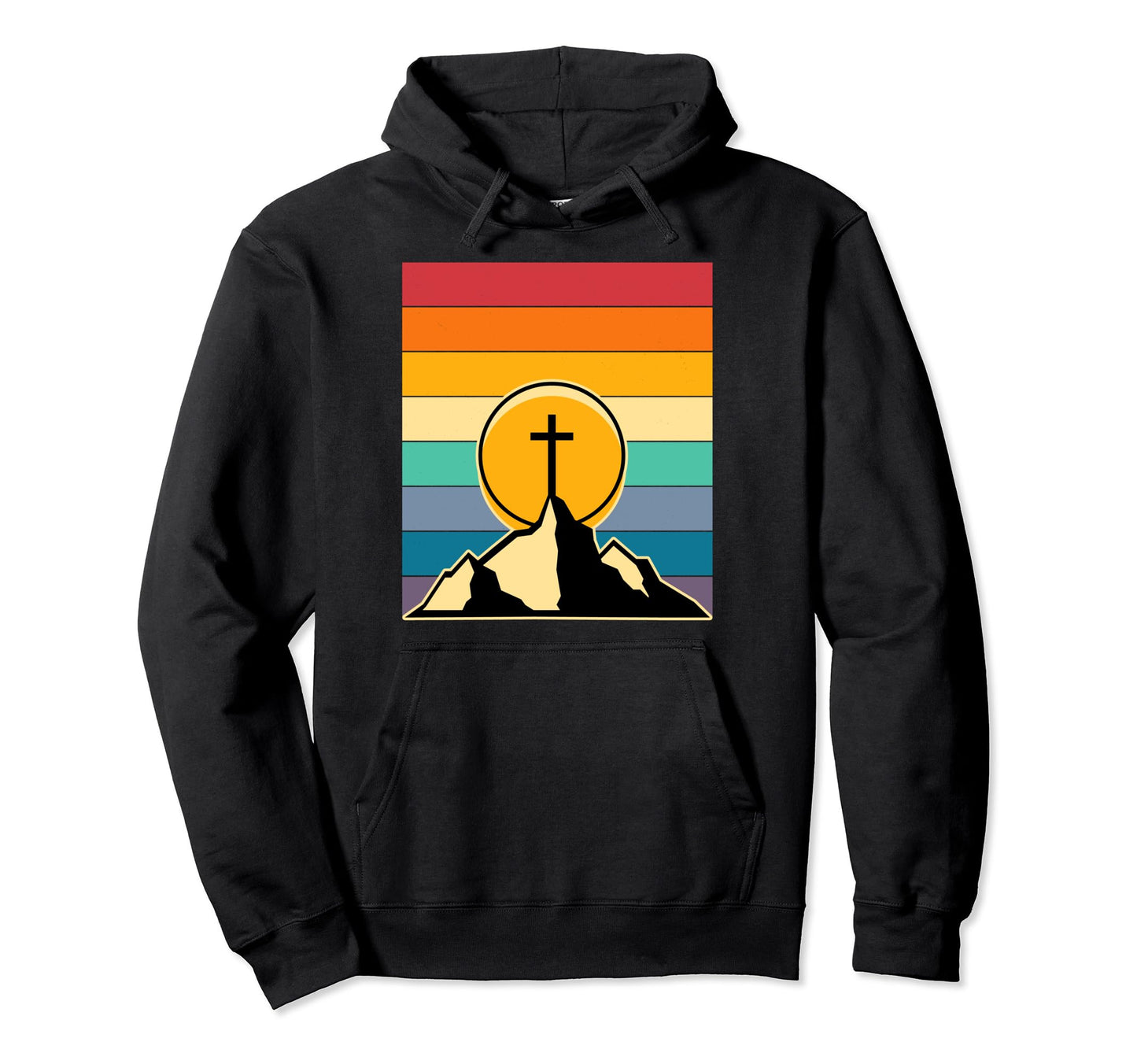 Christian Mountain Rainbow Hoodie - Fun Novelty Design Unisex - T-Shirt, Sweatshirt, Hoodie