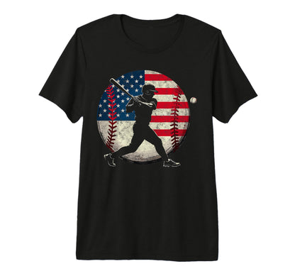 Baseball Us Flag Baseball Lover Dad T-Shirt - Unique Graphic for Adults - T-Shirt, Sweatshirt, Hoodie
