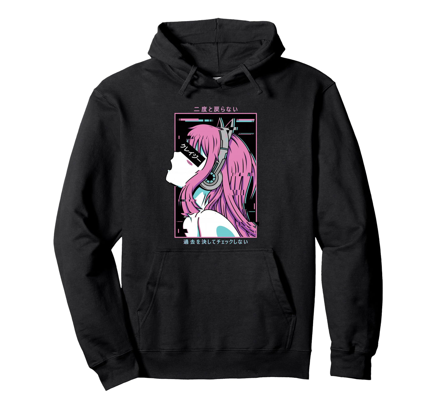Aesthetic Vaporwave Crazy Waifu Anime Hoodie - Custom Art Print Men Women - T-Shirt, Sweatshirt, Hoodie