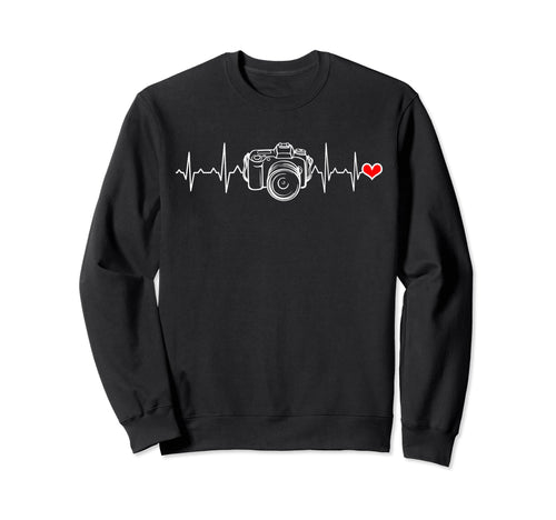 Photographer Gift Heartbeat Sweatshirt - Novelty Apparel for Adults - T-Shirt, Sweatshirt, Hoodie