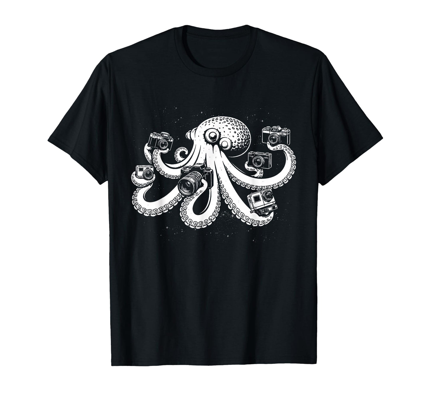 Photographer Octopus Camera Art T-Shirt - Unique Graphic for Adults - T-Shirt, Sweatshirt, Hoodie
