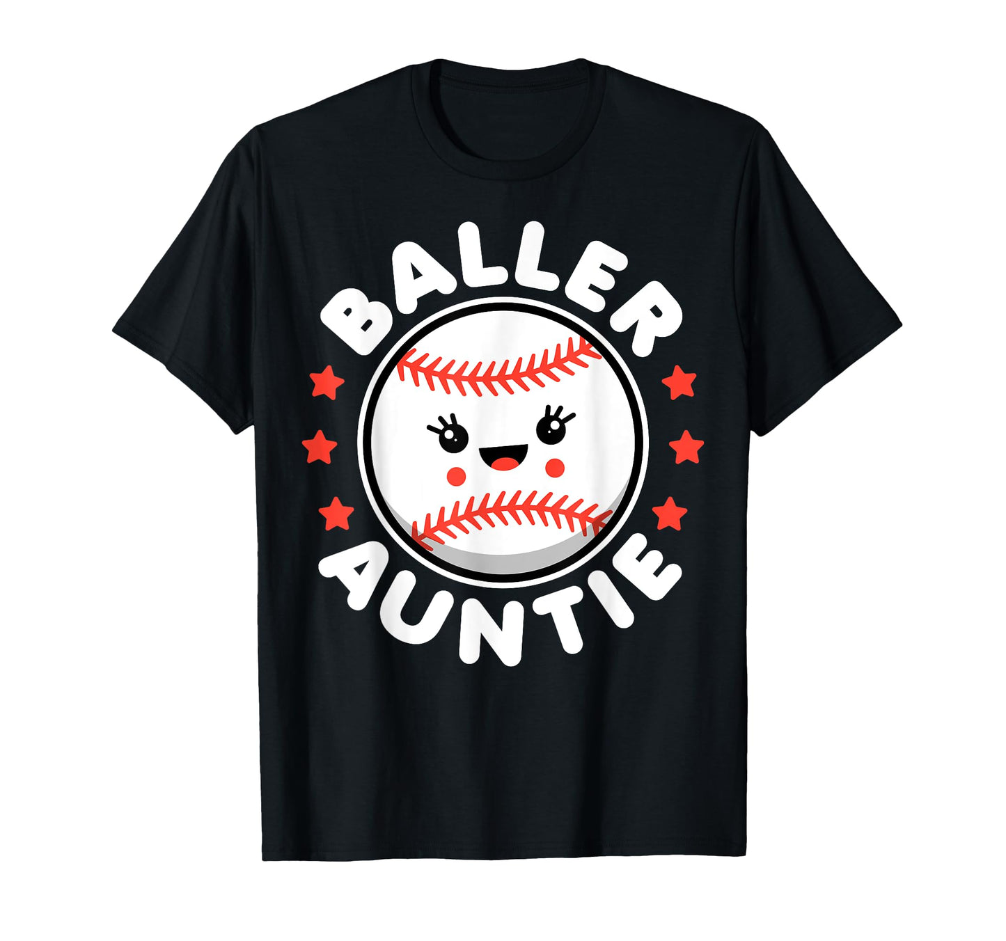 Baseball Lover Aunt Kawaii Baseball T-Shirt - Unique Graphic Men Women - T-Shirt, Sweatshirt, Hoodie