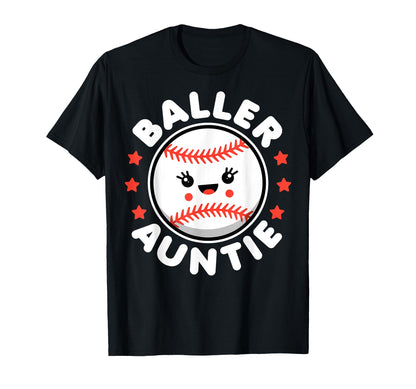 Baseball Lover Aunt Kawaii Baseball T-Shirt - Unique Graphic Men Women - T-Shirt, Sweatshirt, Hoodie
