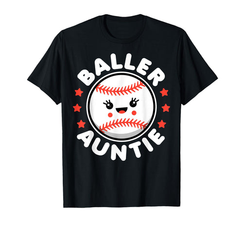 Baseball Lover Aunt Kawaii Baseball T-Shirt - Unique Graphic Men Women - T-Shirt, Sweatshirt, Hoodie