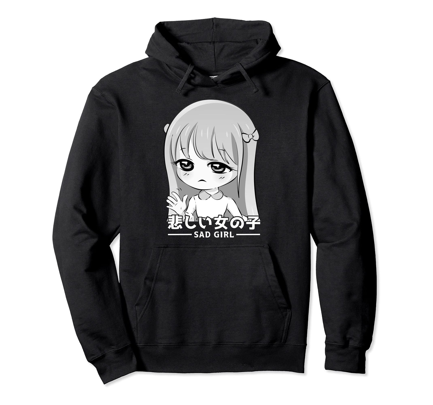 Japanese Vaporwave Sad Anime Aesthetic Hoodie - Custom Art Print Men Women - T-Shirt, Sweatshirt, Hoodie