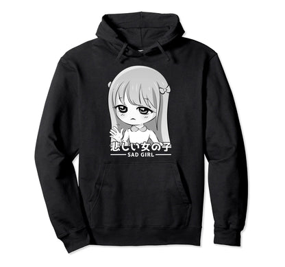 Japanese Vaporwave Sad Anime Aesthetic Hoodie - Custom Art Print Men Women - T-Shirt, Sweatshirt, Hoodie