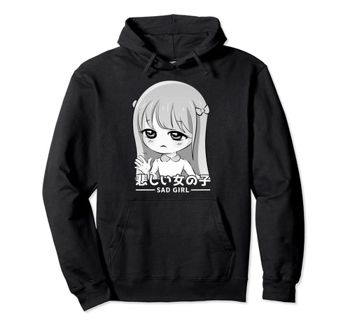 Japanese Vaporwave Sad Anime Aesthetic Hoodie - Custom Art Print Men Women - T-Shirt, Sweatshirt, Hoodie