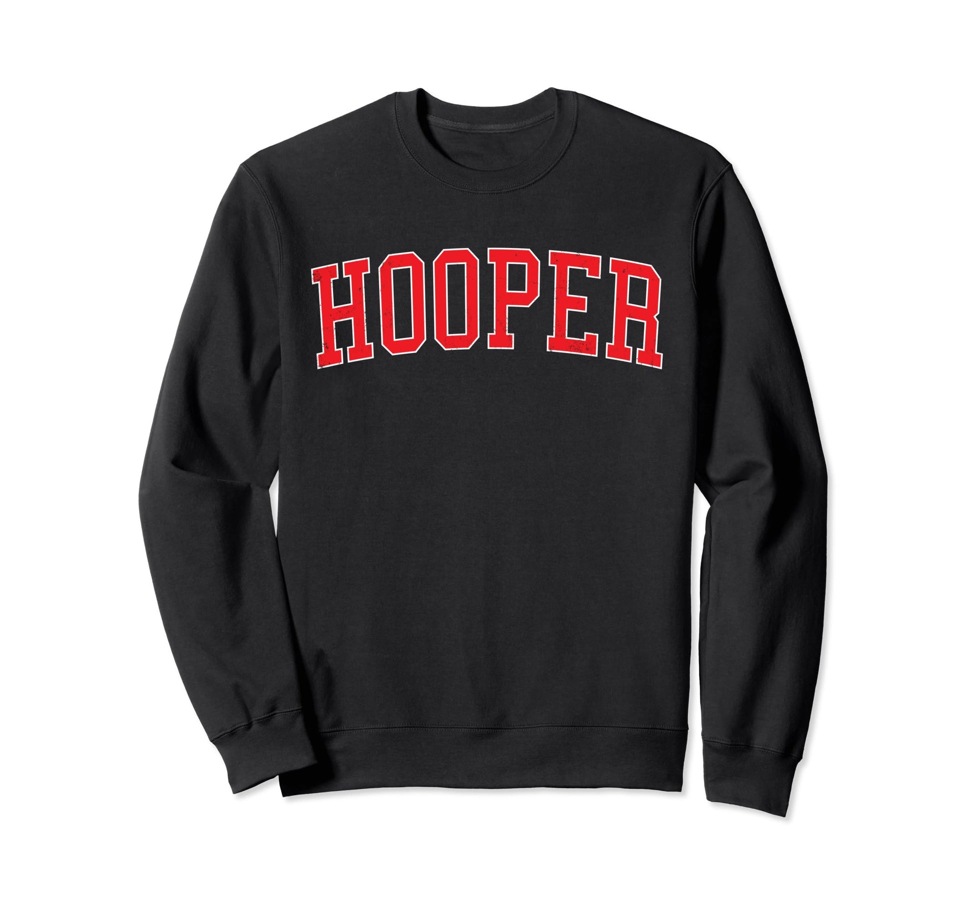 Hooper Ut Distressed Red Varsity Sweatshirt - Fun Novelty Design Men Women - T-Shirt, Sweatshirt, Hoodie
