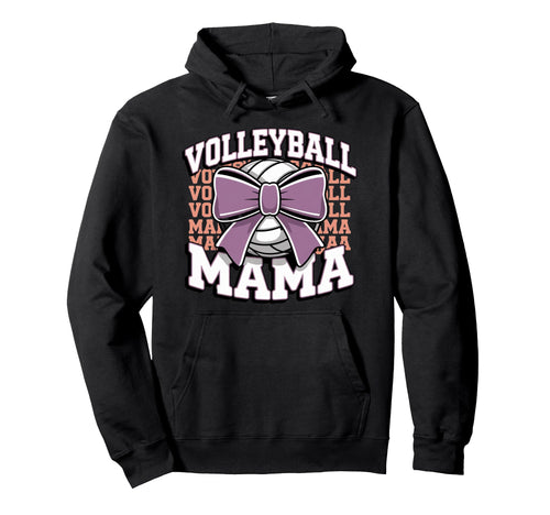 Volleyball Mama Coquette Bow Game Day Hoodie - Graphic Print Unisex - T-Shirt, Sweatshirt, Hoodie