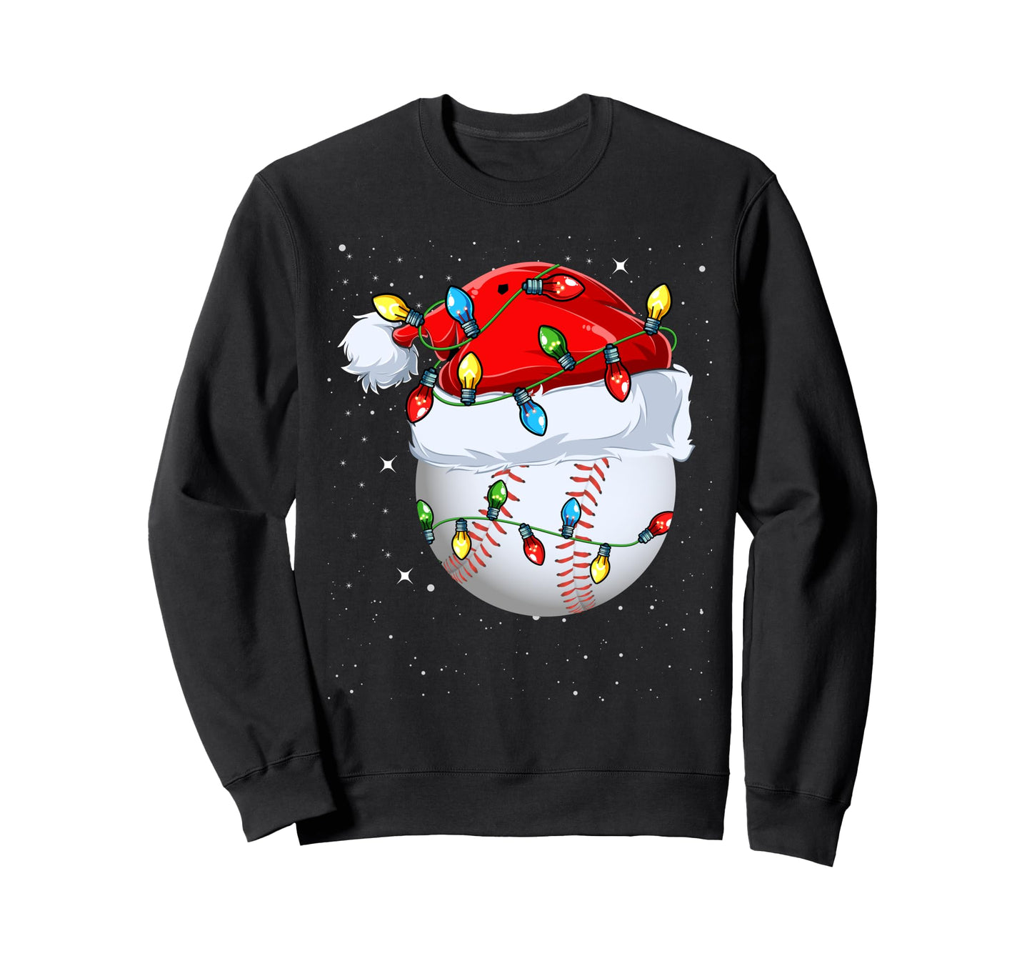 Funny Santa Hat Sport Lover Baseball Sweatshirt - Trendy Graphic Unisex - T-Shirt, Sweatshirt, Hoodie
