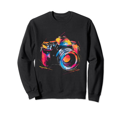 Camera Photography Watercolor Art Sweatshirt - Unique Graphic Men Women - T-Shirt, Sweatshirt, Hoodie