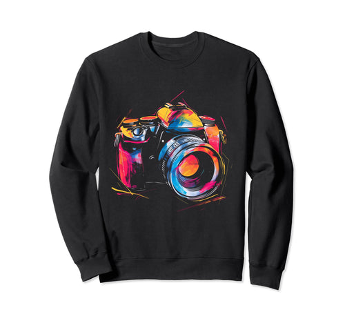 Camera Photography Watercolor Art Sweatshirt - Unique Graphic Men Women - T-Shirt, Sweatshirt, Hoodie