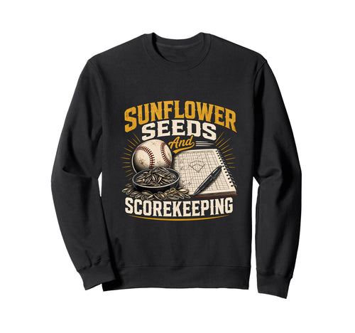 Funny Baseball Sunflower Sweatshirt - Casual Everyday Wear for Adults - T-Shirt, Sweatshirt, Hoodie