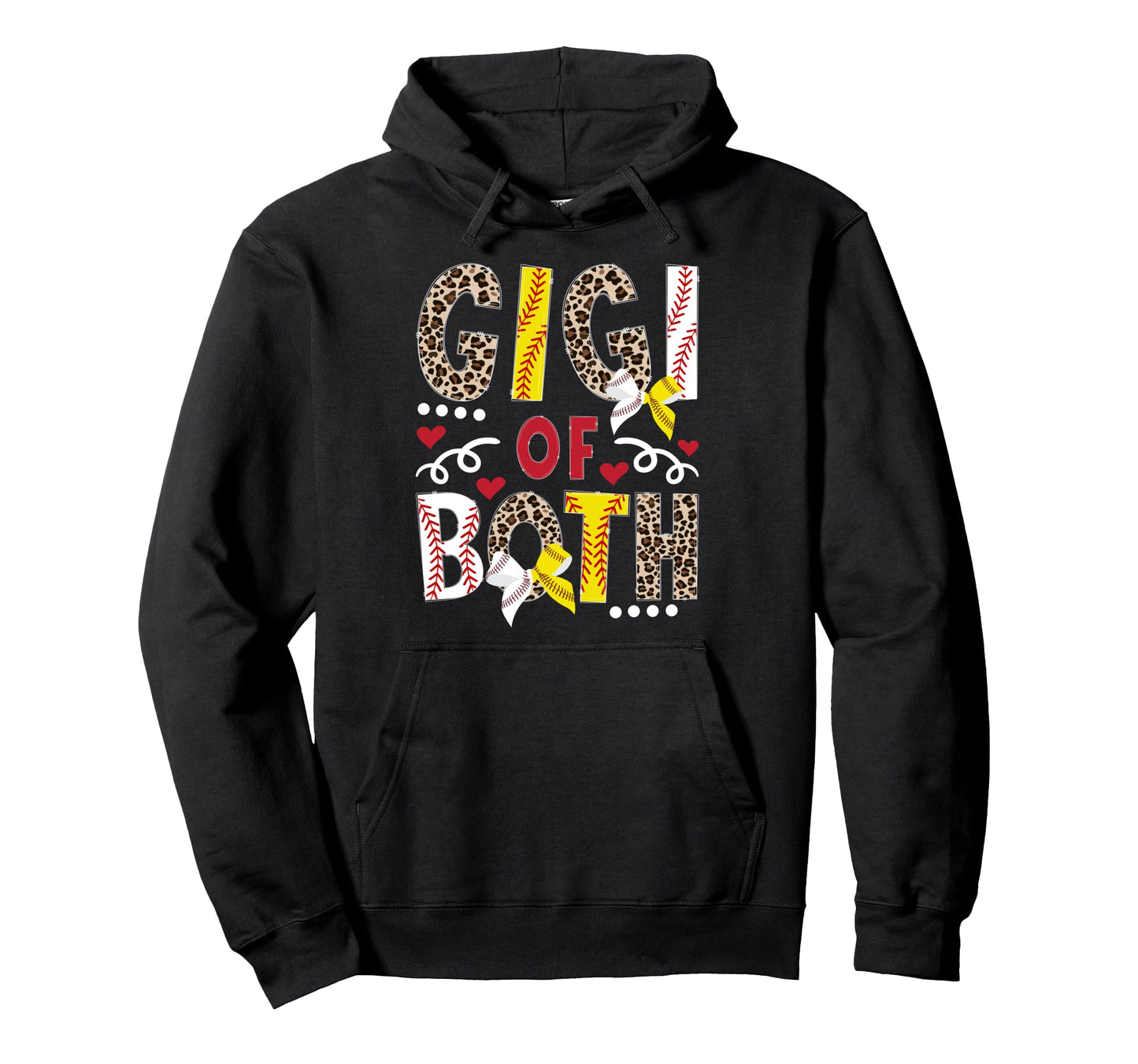 Gigi Both Leopard Softball Baseball Hoodie - Minimalist Print for Adults - T-Shirt, Sweatshirt, Hoodie