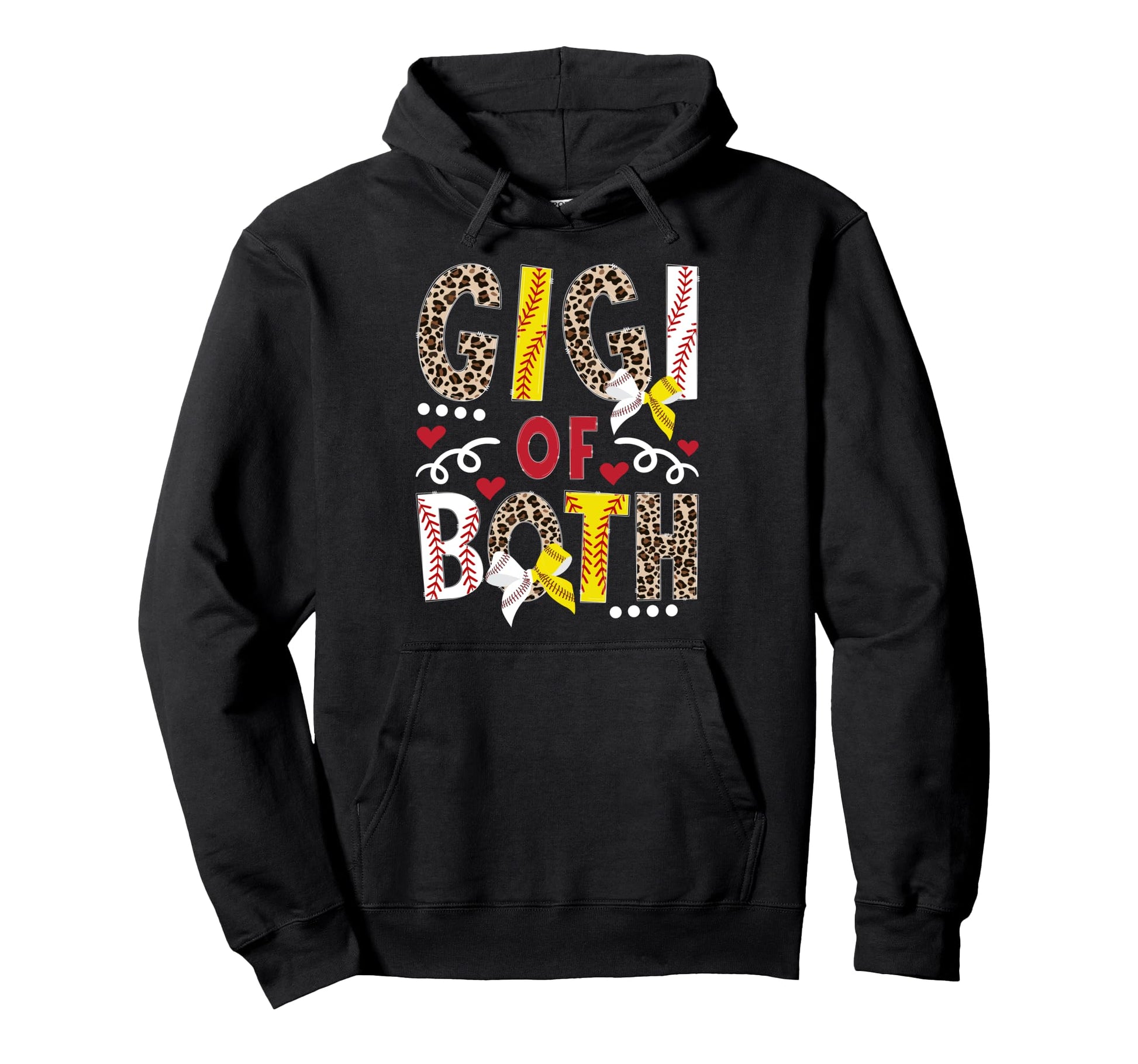Gigi Both Leopard Softball Baseball Hoodie - Minimalist Print for Adults - T-Shirt, Sweatshirt, Hoodie