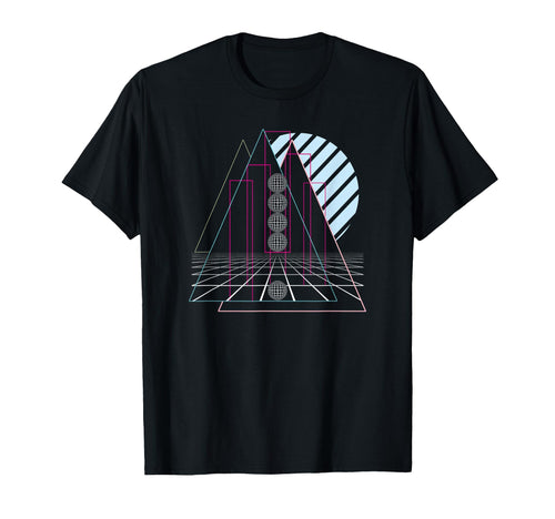 Vaporwave Abstract Grid Spheres T-Shirt - Minimalist Print Unisex - T-Shirt, Sweatshirt, Hoodie