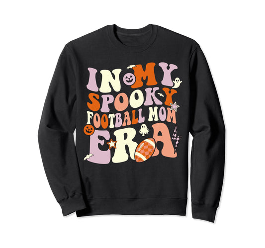 My Spooky Football Mom Era Sweatshirt - Minimalist Print for Adults - T-Shirt, Sweatshirt, Hoodie