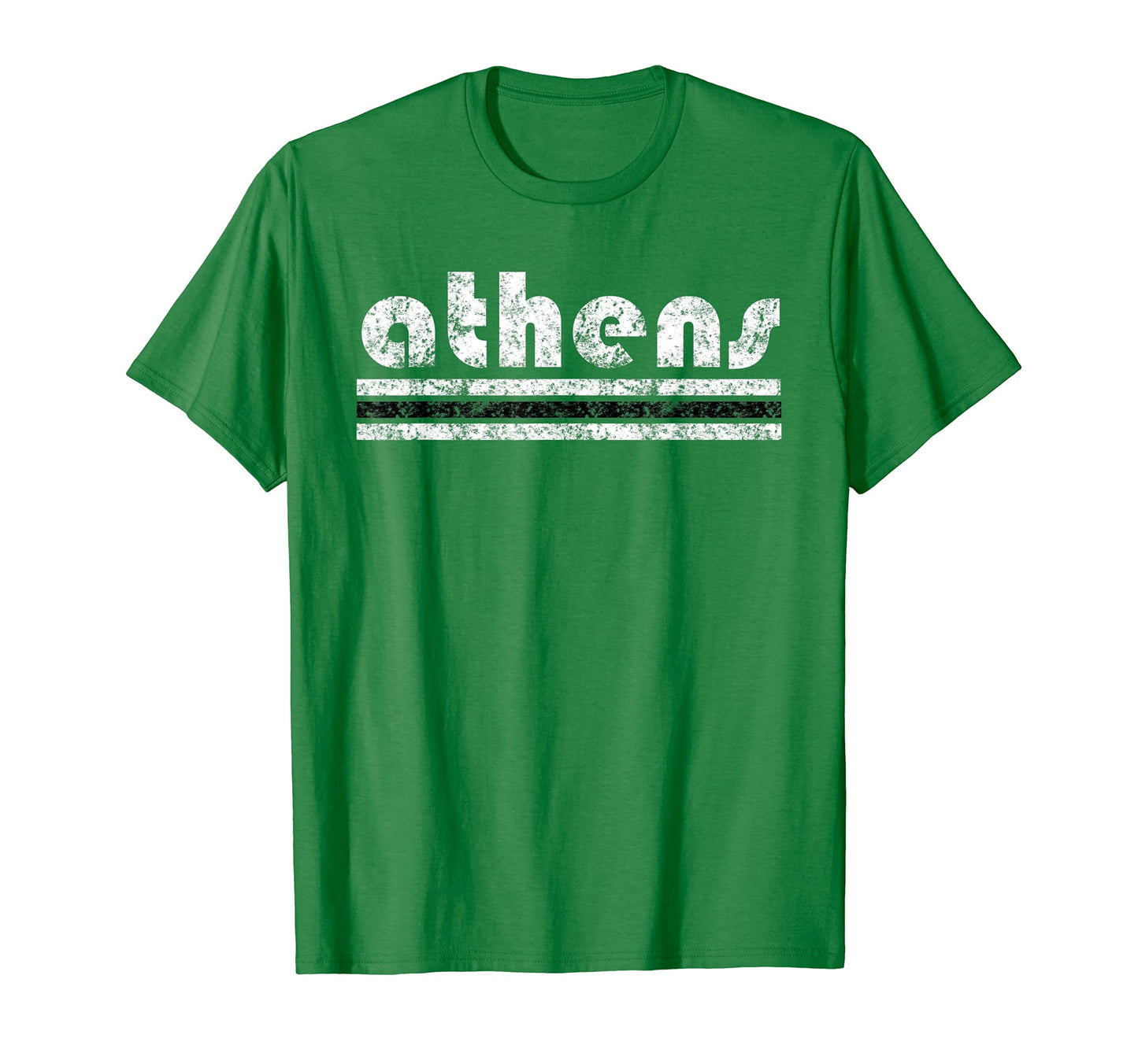 Athens Ohio Three Stripe Weathered T-Shirt - Casual Everyday Wear Unisex - T-Shirt, Sweatshirt, Hoodie