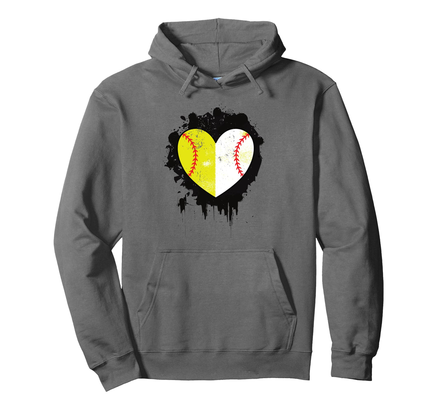 Baseball And Softball Heart Team Parent Hoodie - Custom Art Print Unisex - T-Shirt, Sweatshirt, Hoodie