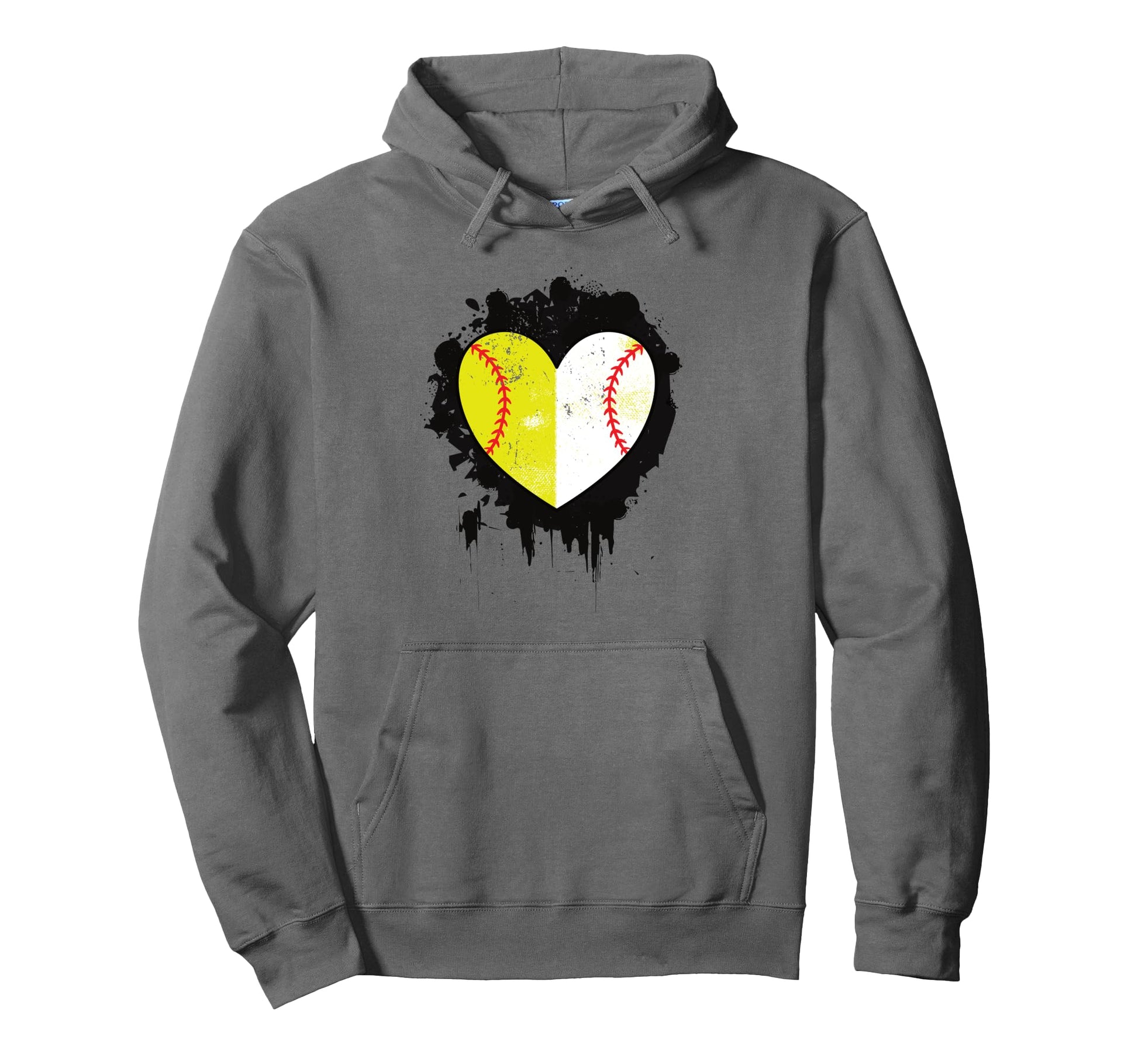 Baseball And Softball Heart Team Parent Hoodie - Custom Art Print Unisex - T-Shirt, Sweatshirt, Hoodie