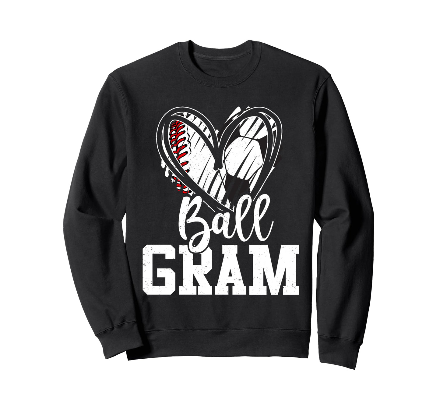 Ball Grandma Heart Baseball Sweatshirt - Streetwear Style for Adults - T-Shirt, Sweatshirt, Hoodie