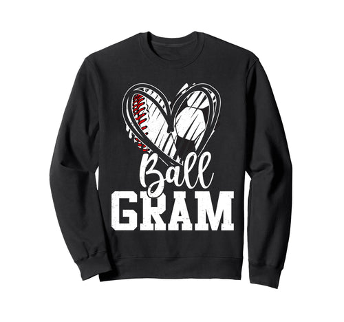 Ball Grandma Heart Baseball Sweatshirt - Streetwear Style for Adults - T-Shirt, Sweatshirt, Hoodie