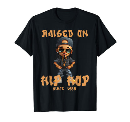 Raised Hip Hop Music Old School Rapper T-Shirt - Trendy Graphic Unisex - T-Shirt, Sweatshirt, Hoodie