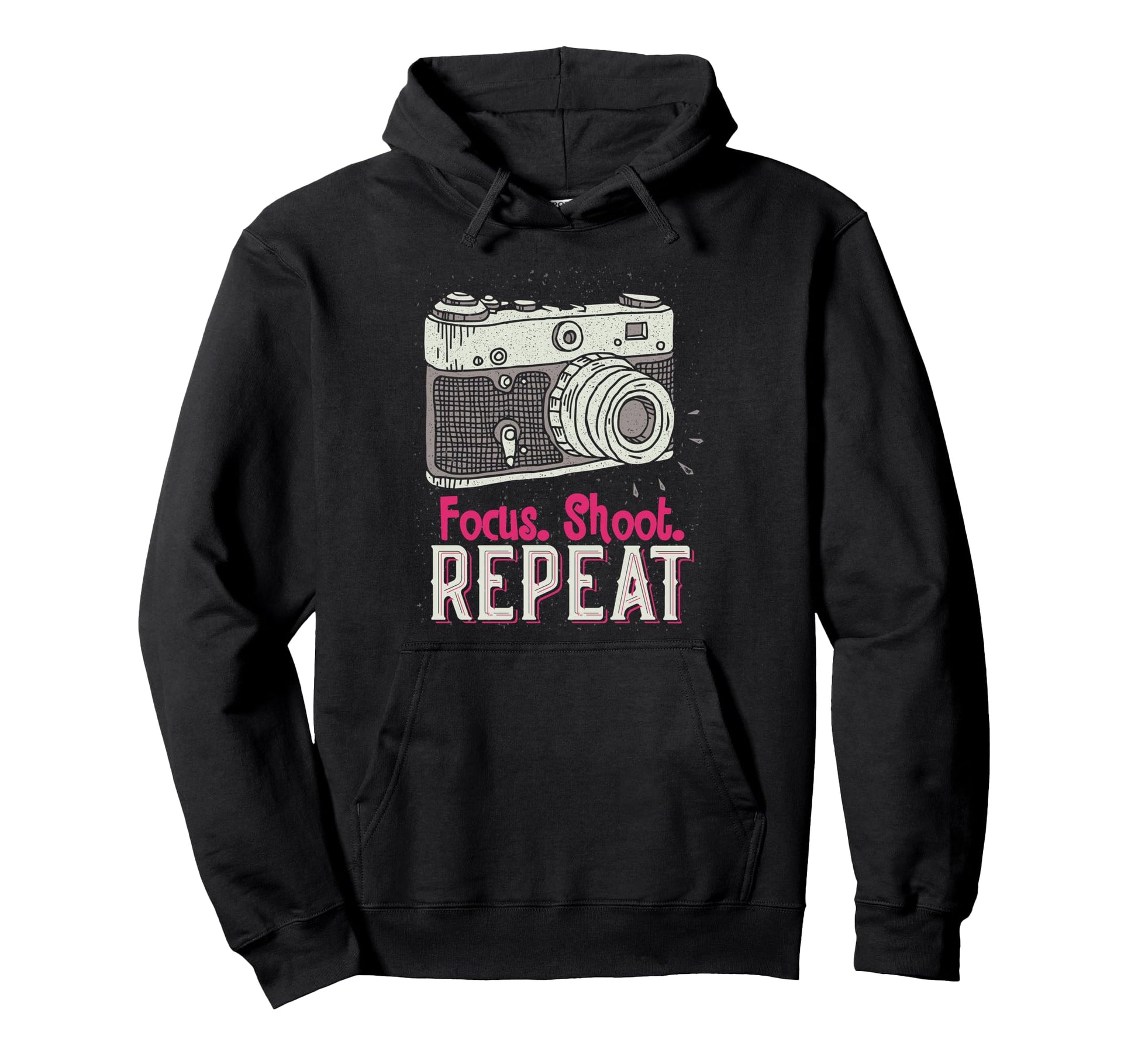 Focus Shoot Repeat Photography Hoodie - Aesthetic Graphic for Adults - T-Shirt, Sweatshirt, Hoodie