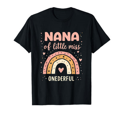 1St Birthday Rainbow Grandma Nana T-Shirt - Casual Everyday Wear Men Women - T-Shirt, Sweatshirt, Hoodie