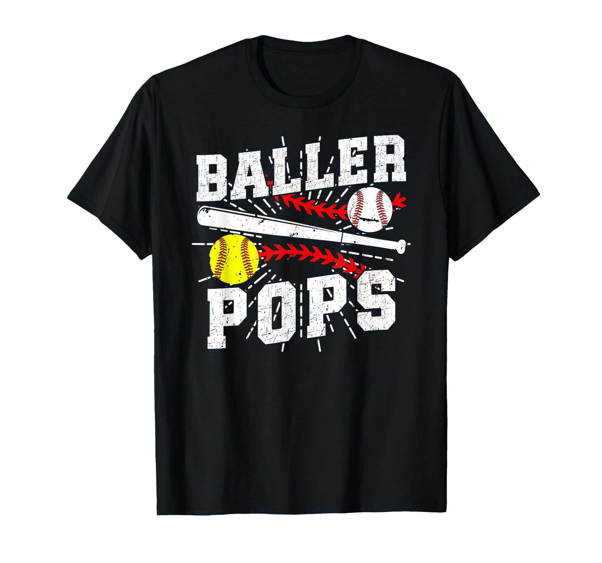 Baller Pops Proud Softball Baseball T-Shirt - Aesthetic Graphic for Adults - T-Shirt, Sweatshirt, Hoodie