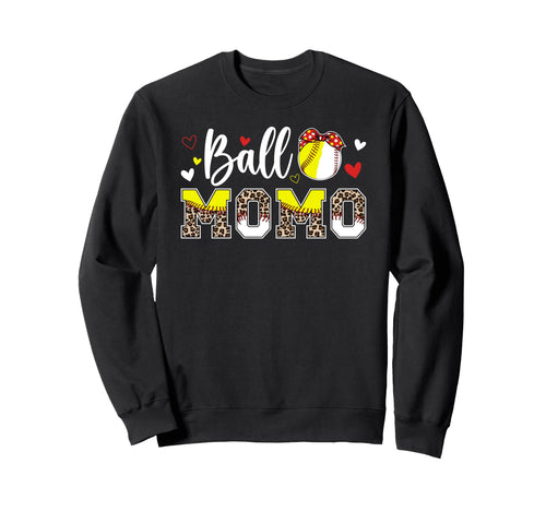 Ball Momo Leopard Softball Baseball Sweatshirt - Aesthetic Graphic Unisex - T-Shirt, Sweatshirt, Hoodie