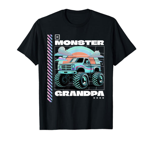 Monster Truck Grandpa Aesthetic T-Shirt - Fun Novelty Design for Adults - T-Shirt, Sweatshirt, Hoodie