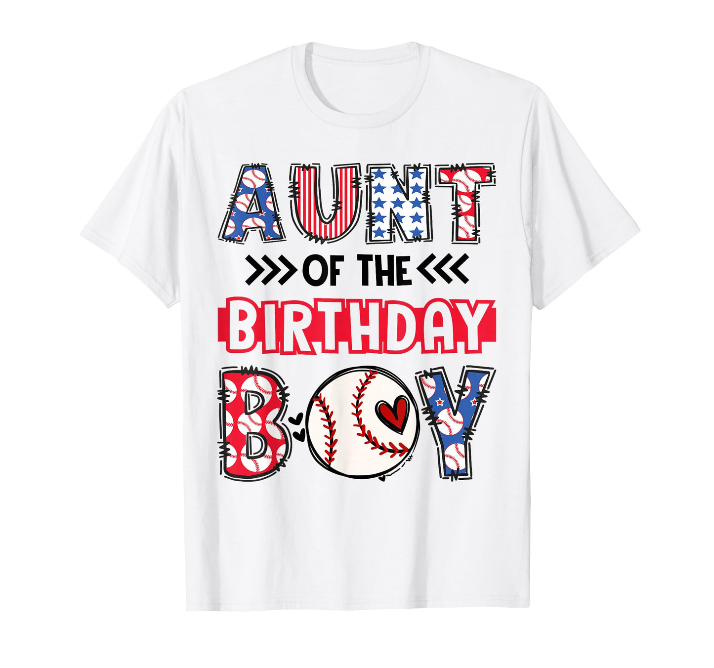 Aunt Birthday Matching Baseball Party T-Shirt - Trendy Graphic Unisex - T-Shirt, Sweatshirt, Hoodie