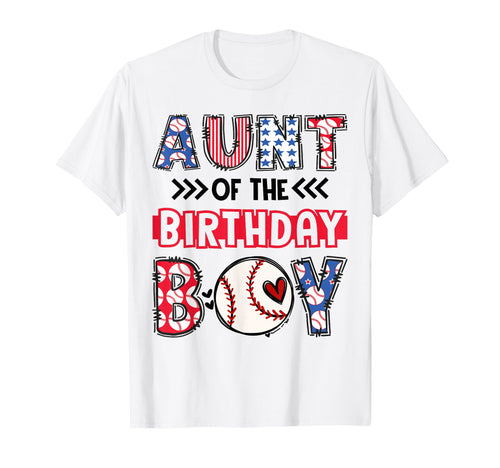 Aunt Birthday Matching Baseball Party T-Shirt - Trendy Graphic Unisex - T-Shirt, Sweatshirt, Hoodie