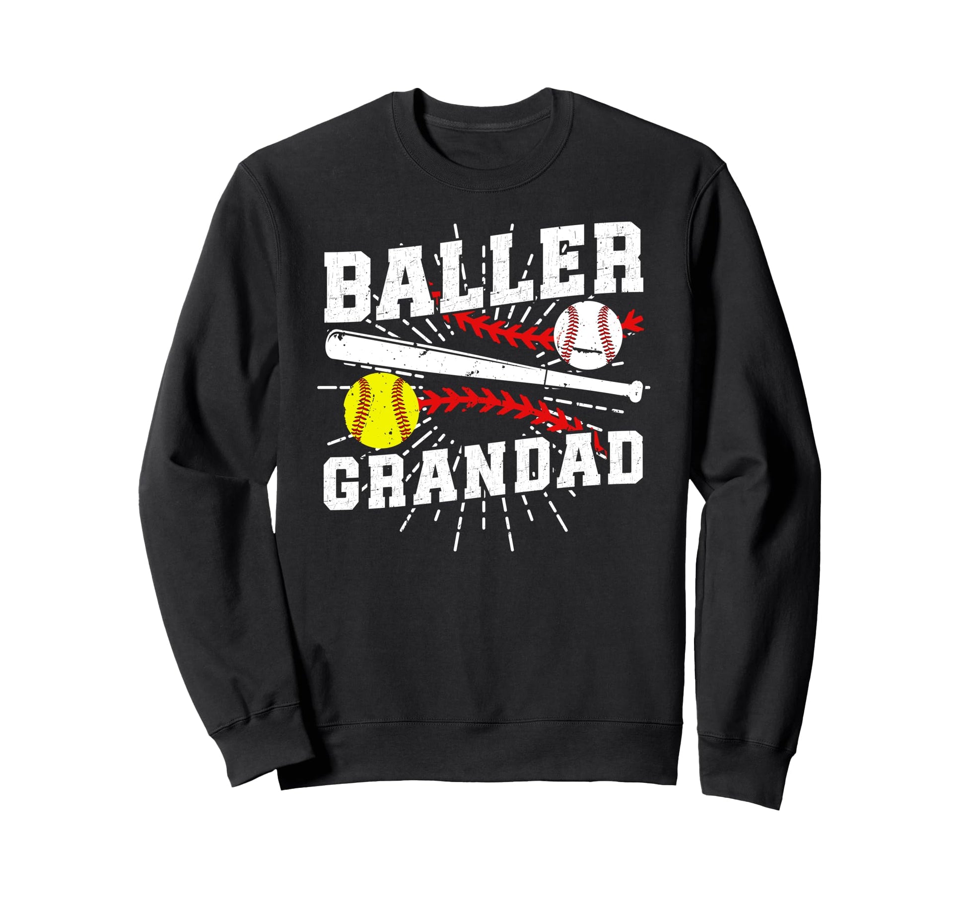 Baller Grandad Proud Softball Sweatshirt - Minimalist Print Unisex - T-Shirt, Sweatshirt, Hoodie