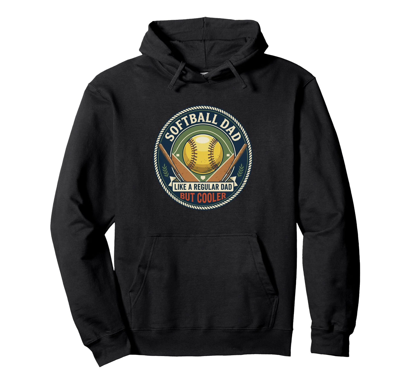 Softball Dad Player Bat Field Athlete Hoodie - Minimalist Print Men Women - T-Shirt, Sweatshirt, Hoodie