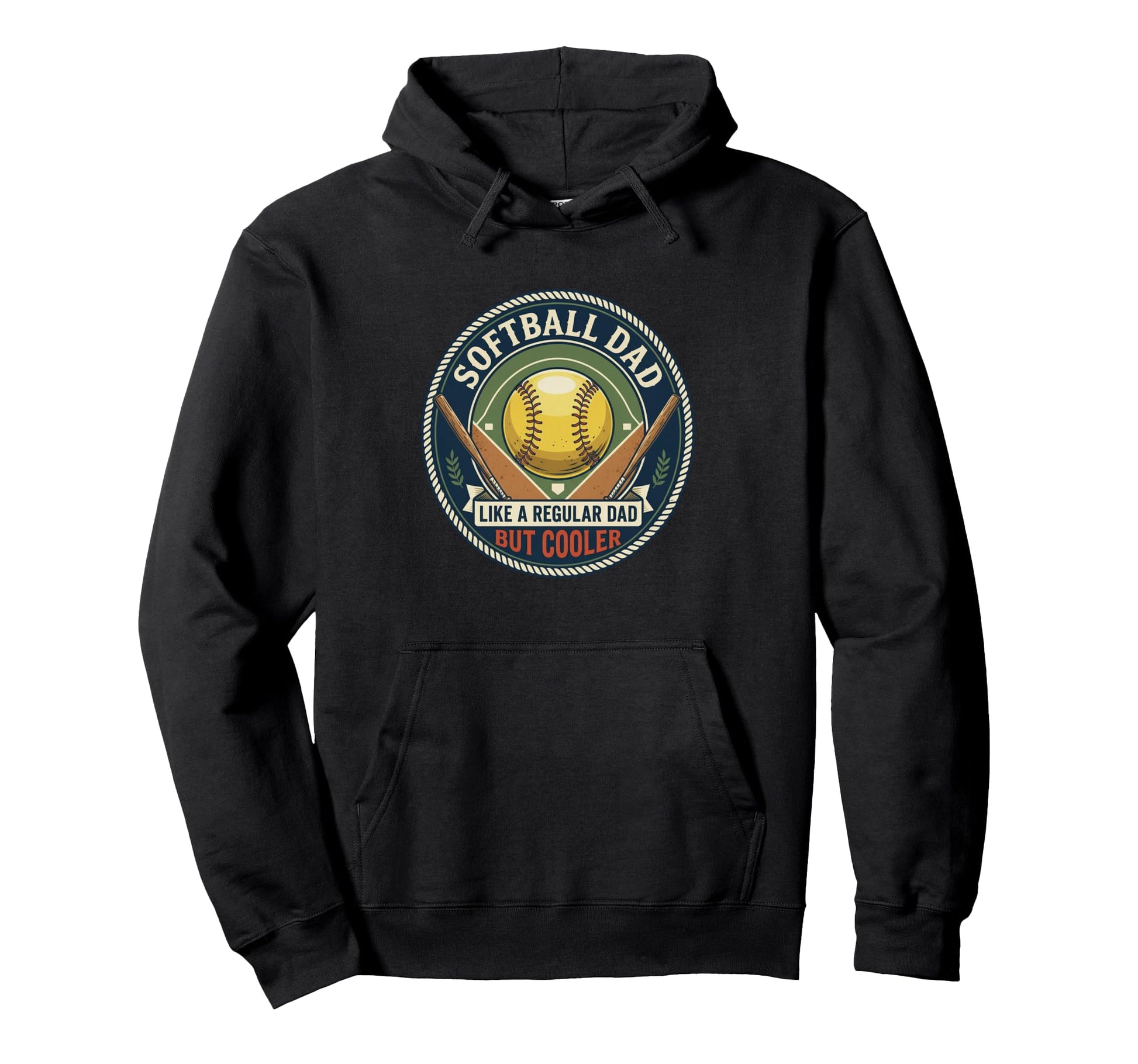 Softball Dad Player Bat Field Athlete Hoodie - Minimalist Print Men Women - T-Shirt, Sweatshirt, Hoodie