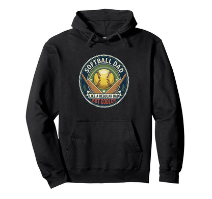Softball Dad Player Bat Field Athlete Hoodie - Minimalist Print Men Women - T-Shirt, Sweatshirt, Hoodie