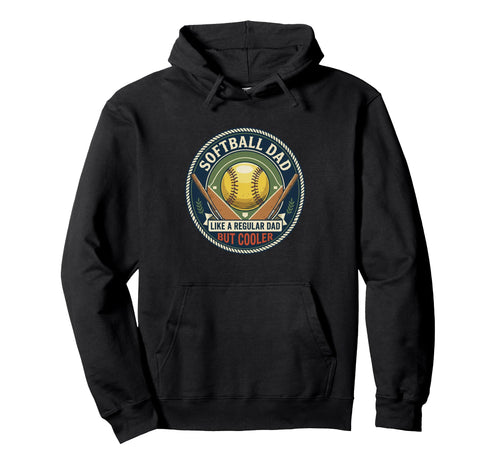 Softball Dad Player Bat Field Athlete Hoodie - Minimalist Print Men Women - T-Shirt, Sweatshirt, Hoodie