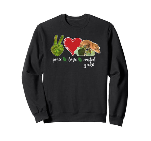 Peace Love Crested Gecko Heart Sweatshirt - Fun Novelty Design for Adults - T-Shirt, Sweatshirt, Hoodie
