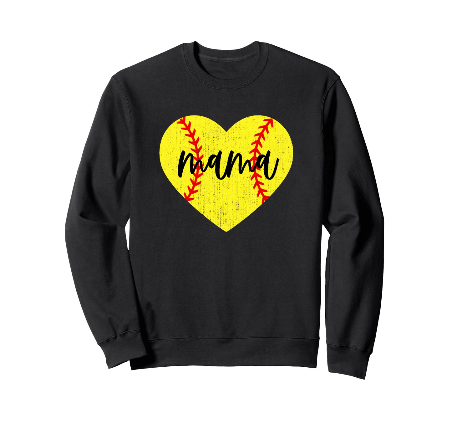 Heart Mom Softball Mama Baller Mom Sweatshirt - Custom Art Print Unisex - T-Shirt, Sweatshirt, Hoodie
