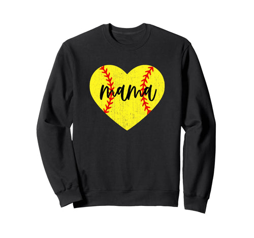 Heart Mom Softball Mama Baller Mom Sweatshirt - Custom Art Print Unisex - T-Shirt, Sweatshirt, Hoodie