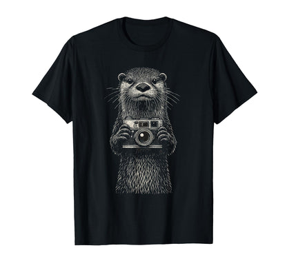 Otter Photographer Camera Wildlife Pho T-Shirt - Unique Graphic Unisex - T-Shirt, Sweatshirt, Hoodie