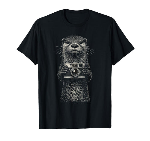 Otter Photographer Camera Wildlife Pho T-Shirt - Unique Graphic Unisex - T-Shirt, Sweatshirt, Hoodie