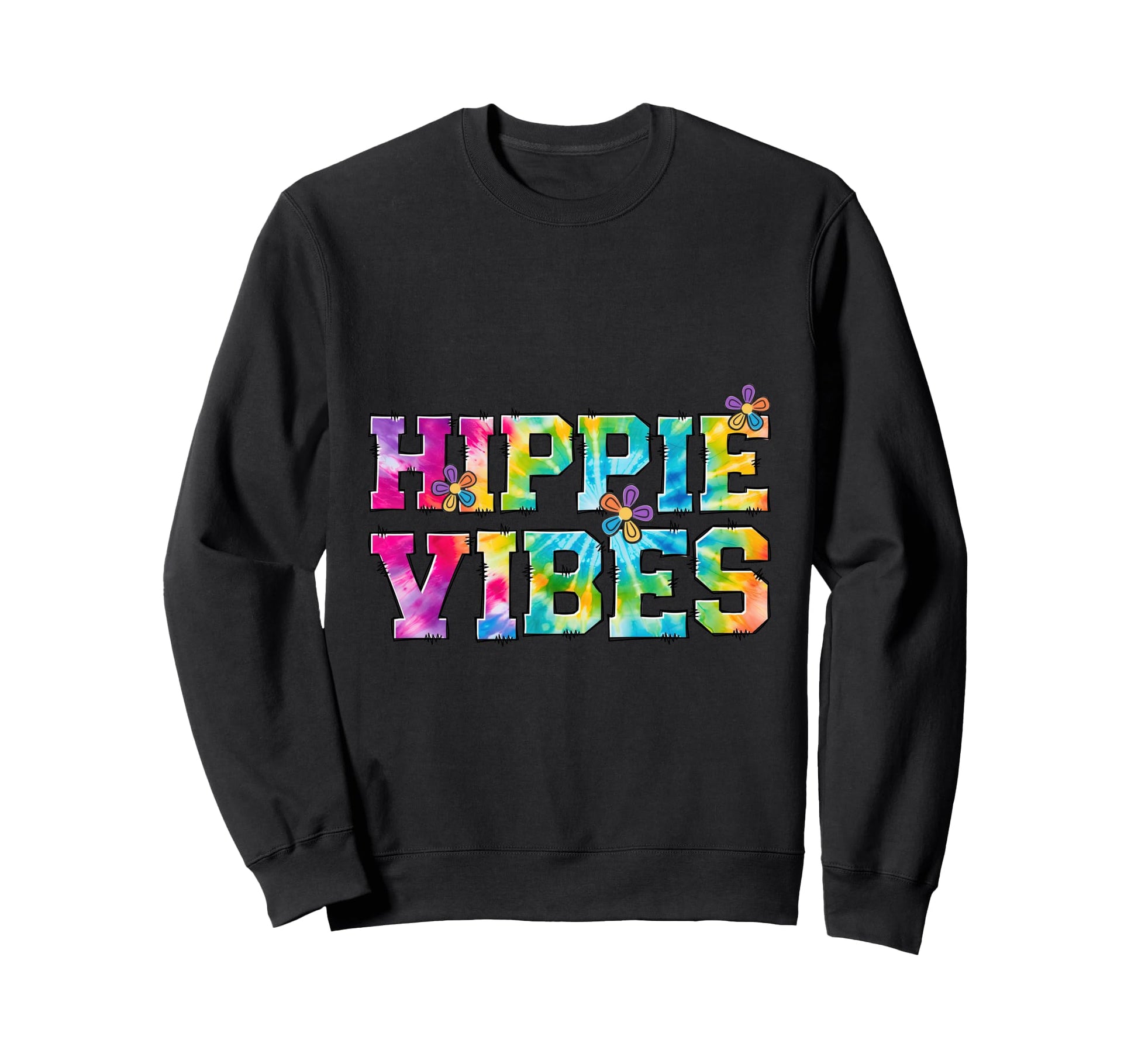 Hippie Vibes Tie Dye Peace 60S Sweatshirt - Aesthetic Graphic Unisex - T-Shirt, Sweatshirt, Hoodie