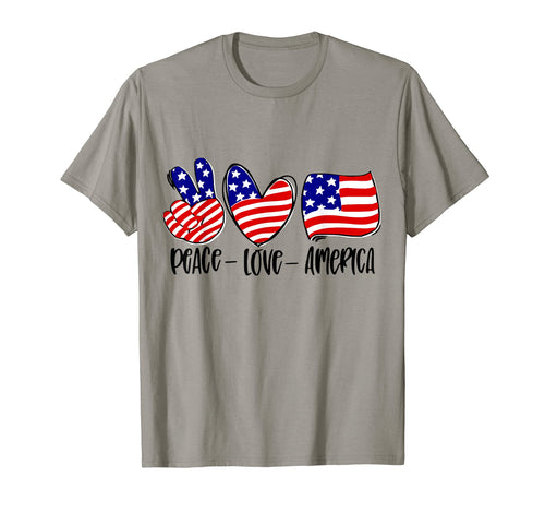 Peace Love America T-Shirt - Casual Everyday Wear Men Women - T-Shirt, Sweatshirt, Hoodie