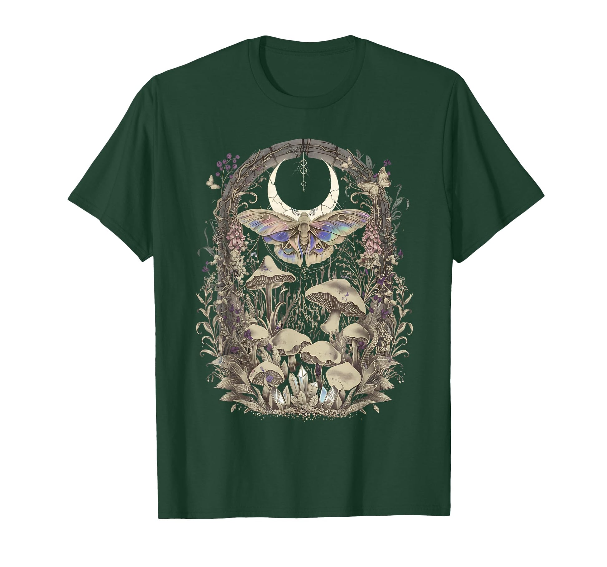 Y2K Fairy Grunge Mushroom Moon Moth T-Shirt - Streetwear Style for Adults - T-Shirt, Sweatshirt, Hoodie