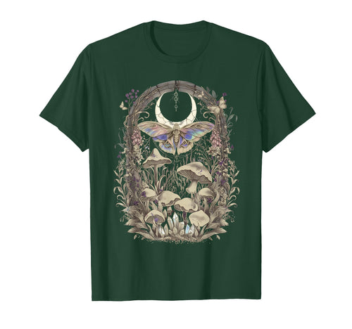 Y2K Fairy Grunge Mushroom Moon Moth T-Shirt - Streetwear Style for Adults - T-Shirt, Sweatshirt, Hoodie