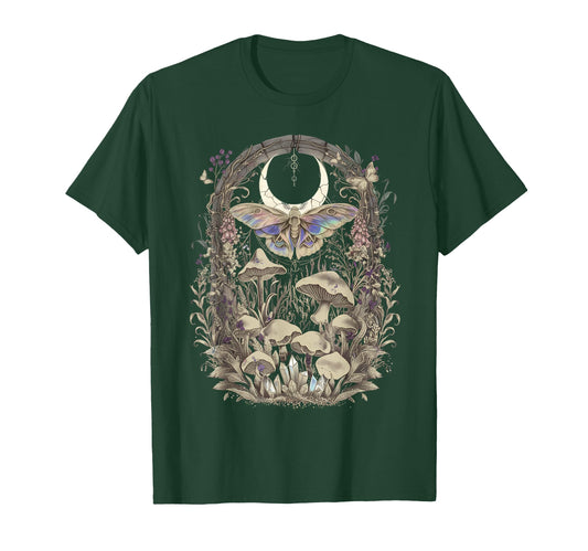 Y2K Fairy Grunge Mushroom Moon Moth T-Shirt - Streetwear Style for Adults - T-Shirt, Sweatshirt, Hoodie